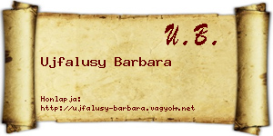 Ujfalusy Barbara névjegykártya
